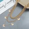 In multi-layer metal butterfly necklace, fashion thick chain necklace Internet celebrities with collarbone chain women