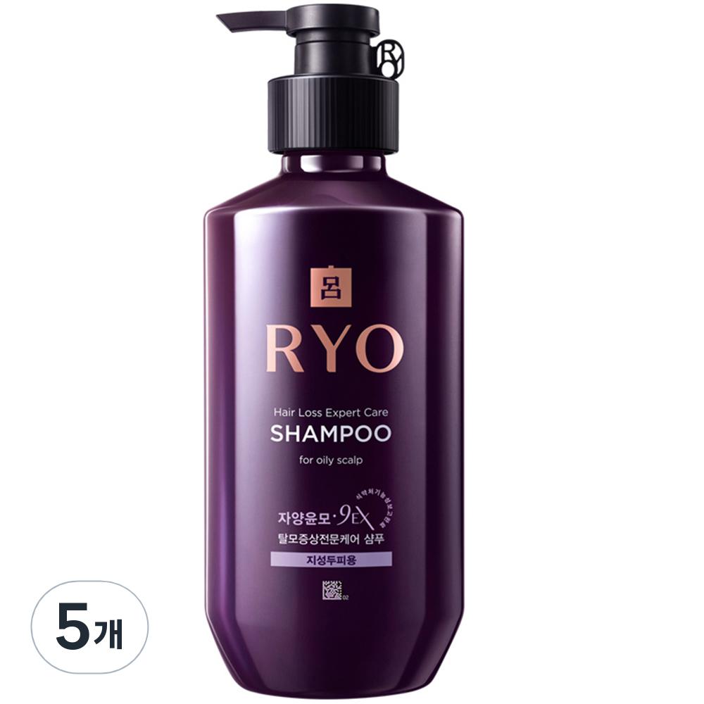 Ryeo Jayang Yunmo 9EX Shampoo for Oily Scalp, Specialized Care for Hair Loss Symptoms 400ml 5 pcs