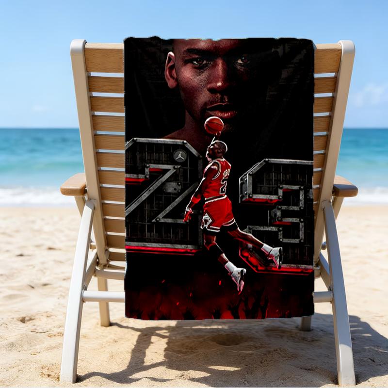 Michael basketball Artwork Beach Towel - Soft, Absorbent Microfiber, Lightweight, Ideal for The Beach, Parties, Travel, Camping fan gifts