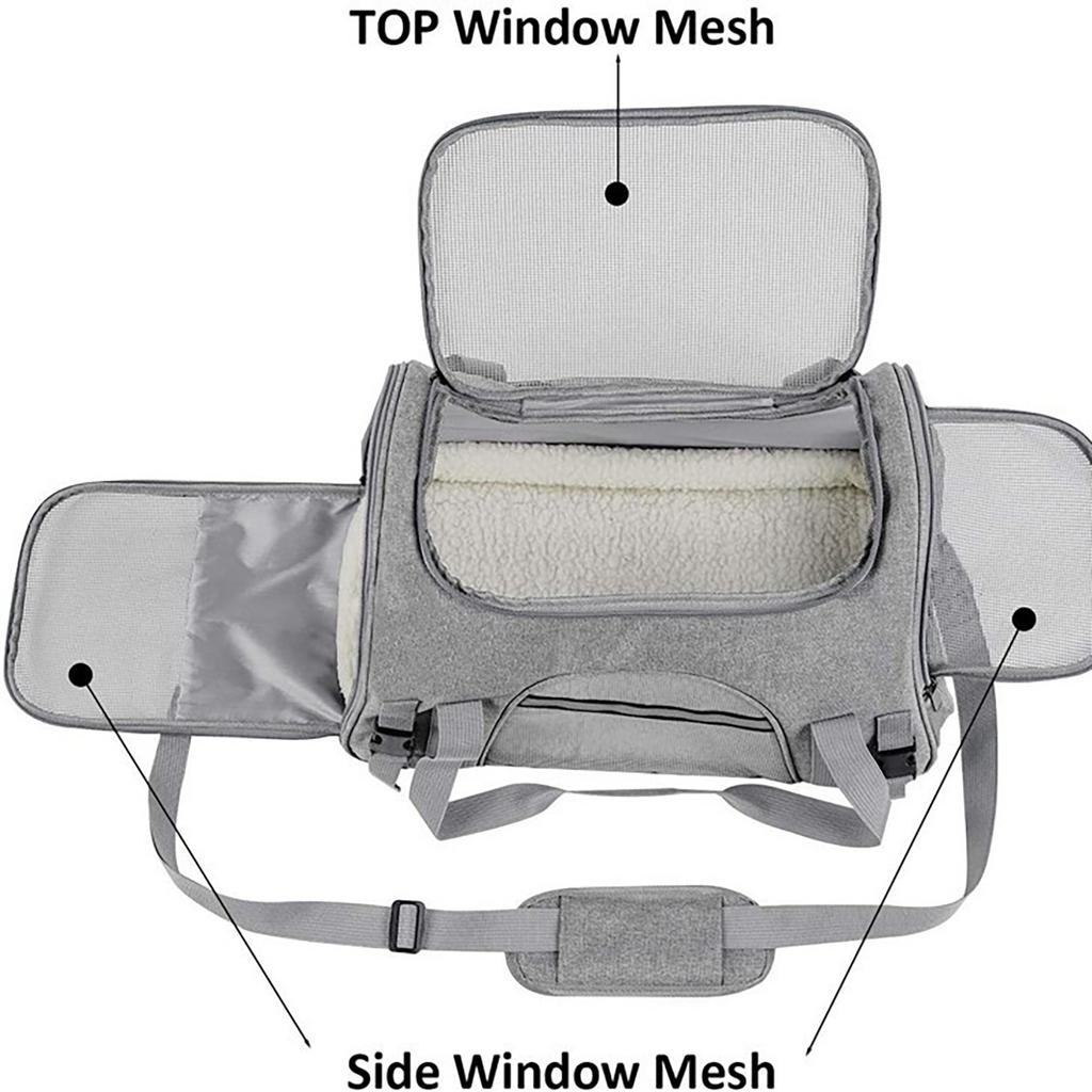 Портативная переноска для питомцев для путешествий, ручная, на одно плечо или через плечо, складная, дышащая, прозрачная сумка для питомцев для кошек и собак