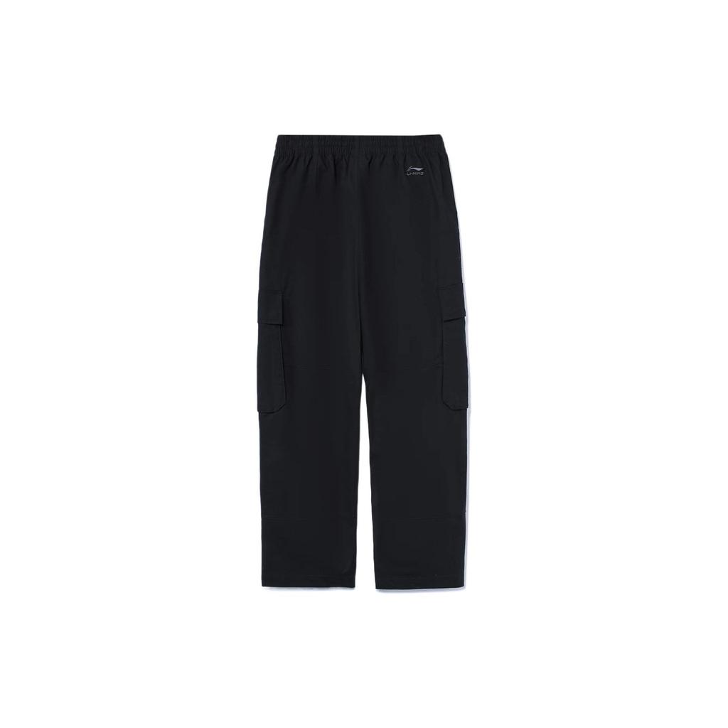 Li Ning Skateboard Series однотонные прямые повседневные длинные брюки мужские низы черного цвета AKXR445-2