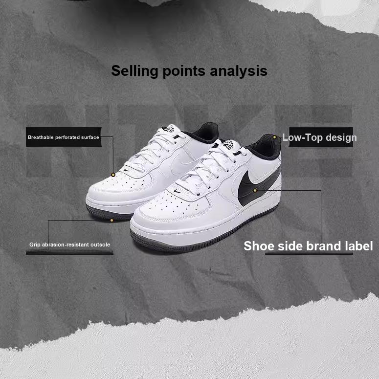 Nike Воздушные силы 1 Низкий LV8 4 Белый Черный (GS) Детские кроссовки FQ4118-100