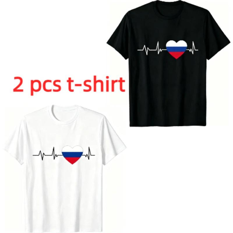 I Love Russia Pattern Print Kids T-shirt Summer Girls Boys Casual Fashion Tops Kids O-Neck Short Sleeve T-shirt Clothing