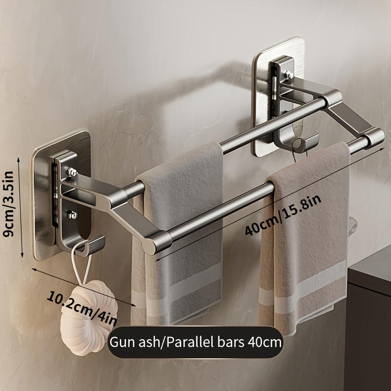 Самоклеящийся двухслойный держатель для полотенец, вешалка для полотенец, кухонная вешалка для хранения, аксессуары для ванной комнаты с крючком