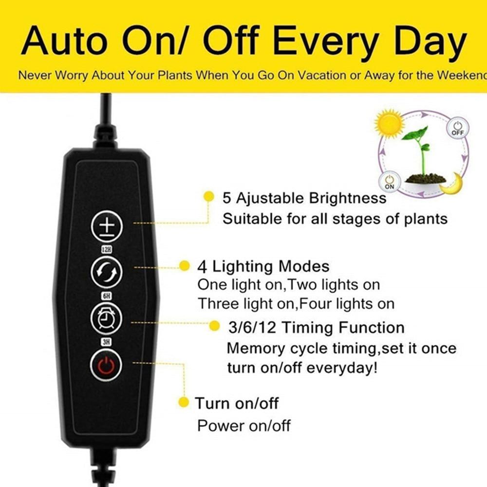 Светодиодная фитолампа с таймером (питание через USB-шнур)