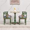 Французский стол с кромкой из массива дерева, Ретро старая крашеная мебель, Маленький журнальный столик для гостиной, Американский диван, балконный круглый столик