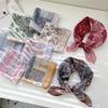 56cm Soft Square Scarves Sun Protection Neckerchief Bandana New Print Flower Scarf  Women