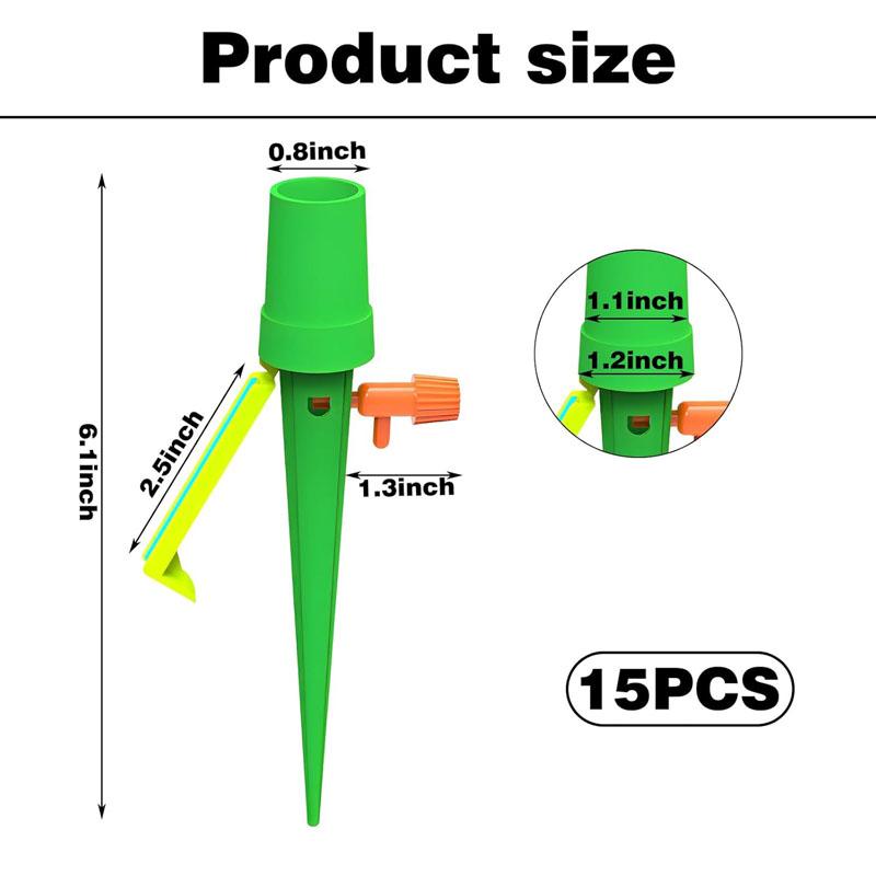 6/15 шт. Устройства для полива растений Самополивающиеся колышки для растений с кронштейнами против опрокидывания и переключателями регулировки клапана Подходят для растений, цветов, овощей