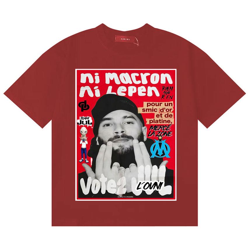 French Rapper Vote2 JUL Merch Graphics Tshirts Unisexs Unisex Hiphop Tshirt Shortsleeved Gothic Casual T Shirt Unisex and Unisex