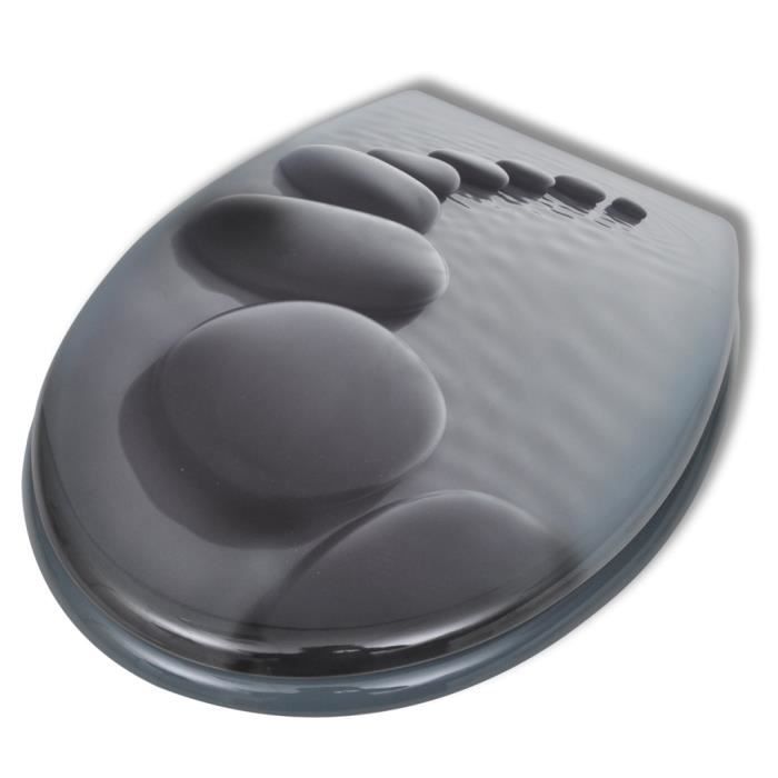 VidaXL Toilet Seat with Lid MDF Stones