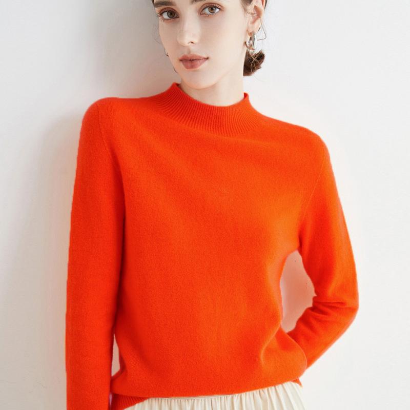 Женский свитер из 100% шерсти, СОВРЕМЕННАЯ НОВАЯ водолазка SAGA, вязаный пуловер, зимние джемперы, женские вязаные топы с длинным рукавом