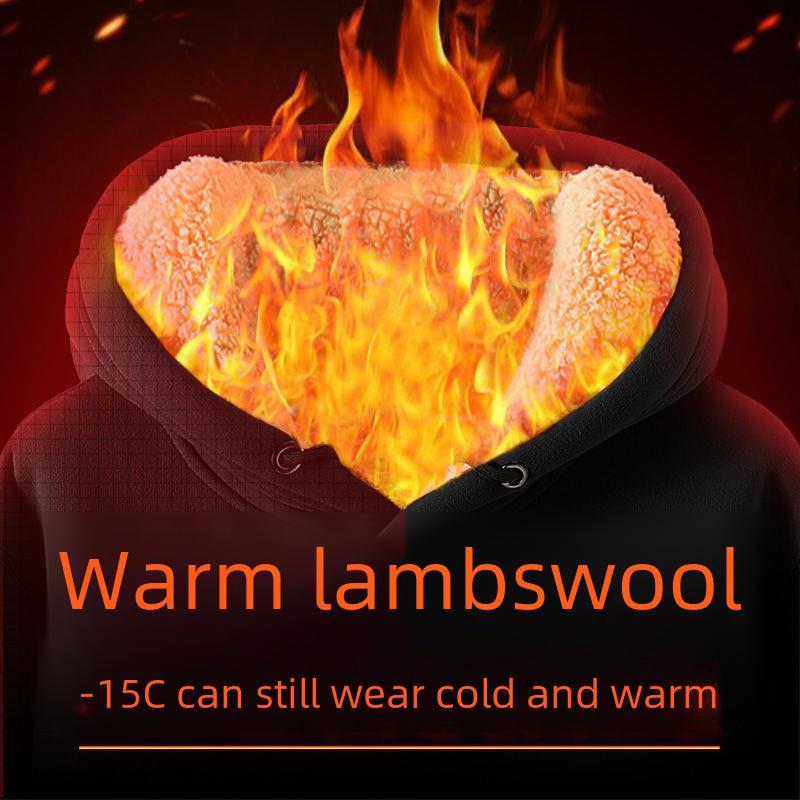 Мужская бархатная толстовка с капюшоном National Trend — утолщенная, теплая куртка из овчины для осени/зимы 2022 года, молодежная и стильная.