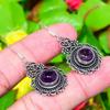 Sage Amethyst Gemstone Handmade 925 Sterling Silver Jewelry Earring 1.77" R6Q83