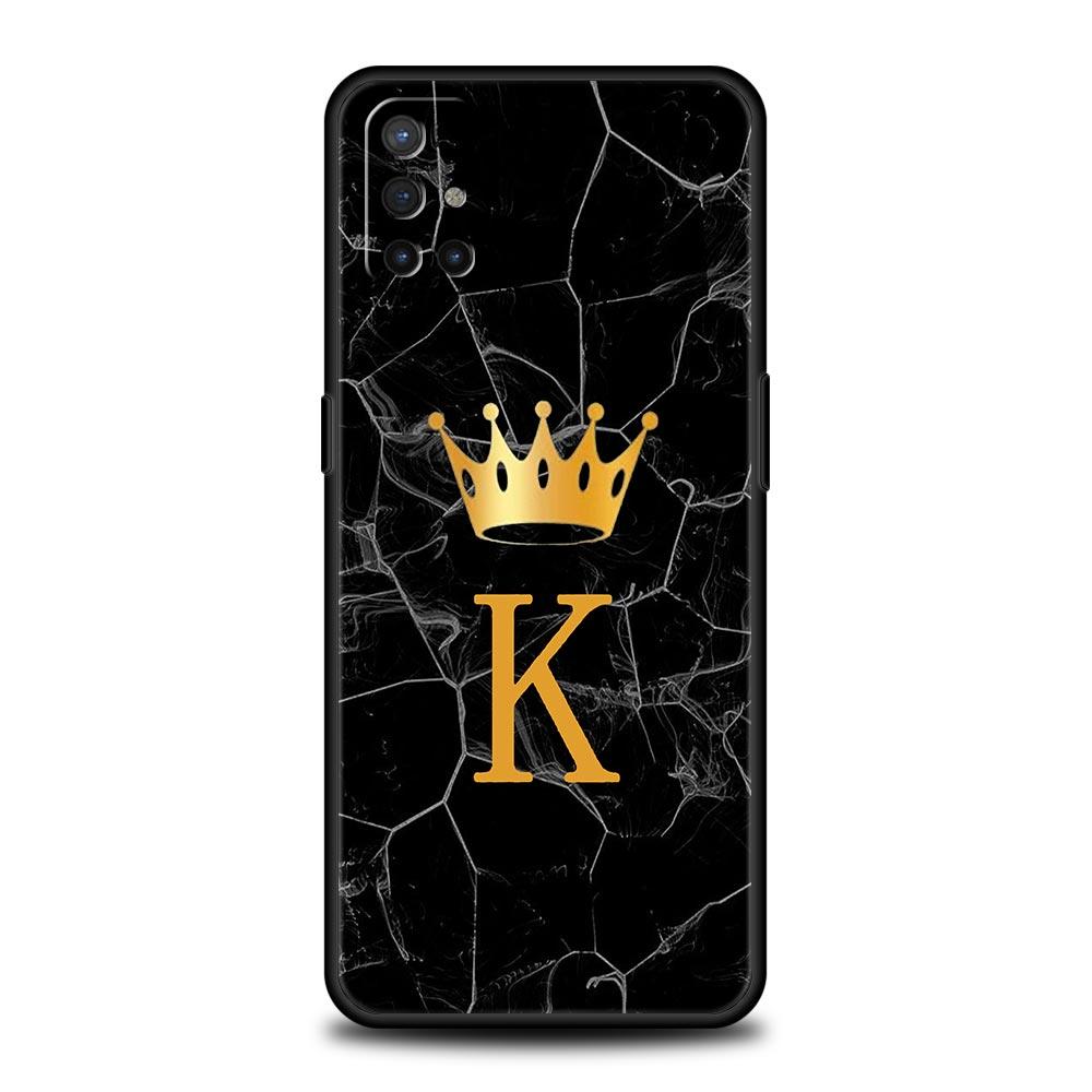 Чехол для телефона OnePlus 11 10 9 Pro 9T 12R 10R 9R 9RT 10T 8T 8 7 6T 7T Nord 2T CE 2 5G N200 N10 N100, чехол с короной и буквами от A до Z