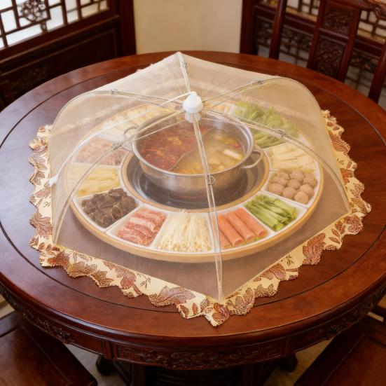 Складная сетчатая крышка для еды, многоразовая, отпугивающая насекомых, защита для еды на открытом воздухе