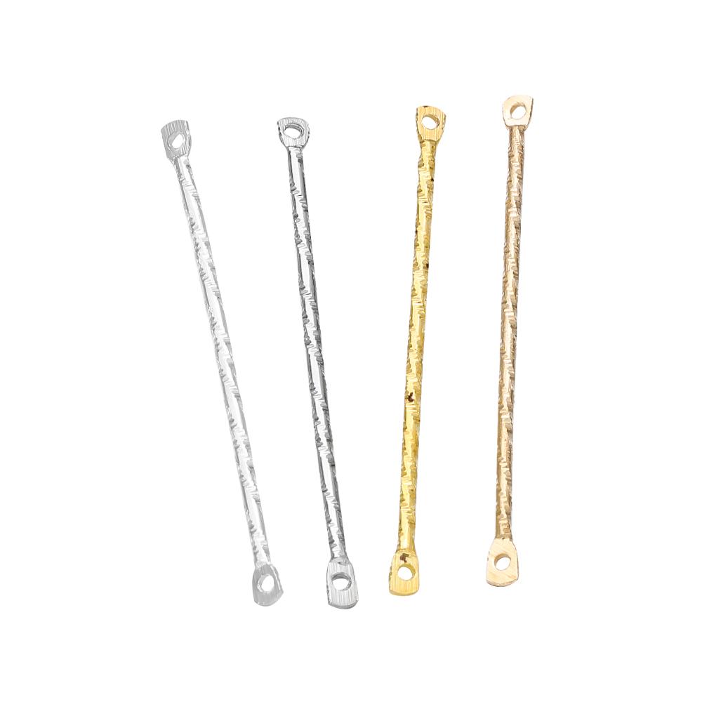 100Pcs/lot 15-40mm Gold Stripe Double Cylinder Bar Earrings Connecting For Jewelry Making Earring Pins DIY Supplies Accessories