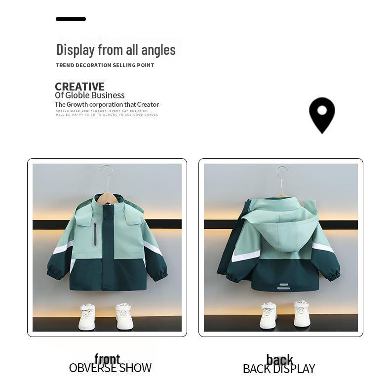 Мужская куртка-ветровка в стиле колор-блок – Куртка 3-в-1 для весны и осени – Крутая и модная верхняя одежда