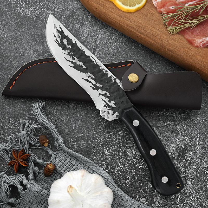 Кованый нож для обвалки, кухонные ножи шеф-повара ручной работы, универсальный нож с деревянной ручкой, нож для мяса