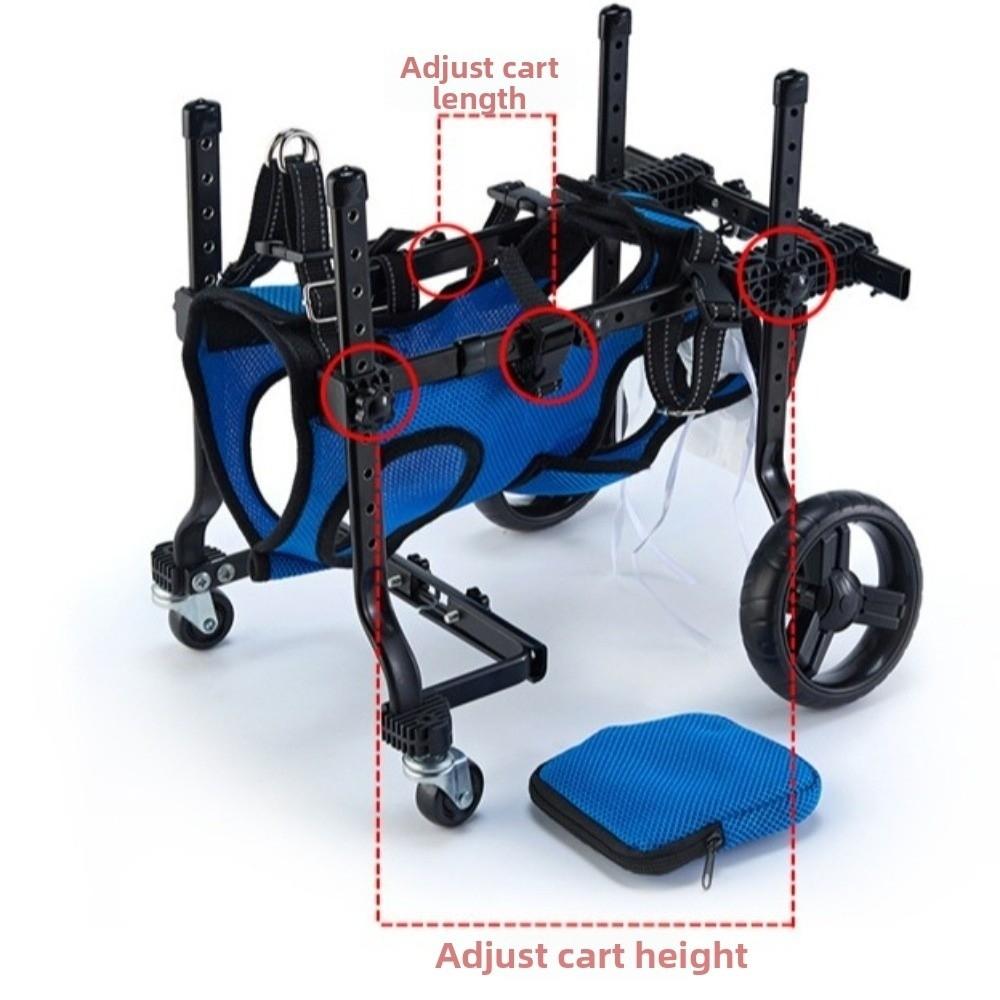 Adjustable Pet Wheelchair Rear Leg Support Cat Mobility Aids Pet Disability Car Outdoor Walking