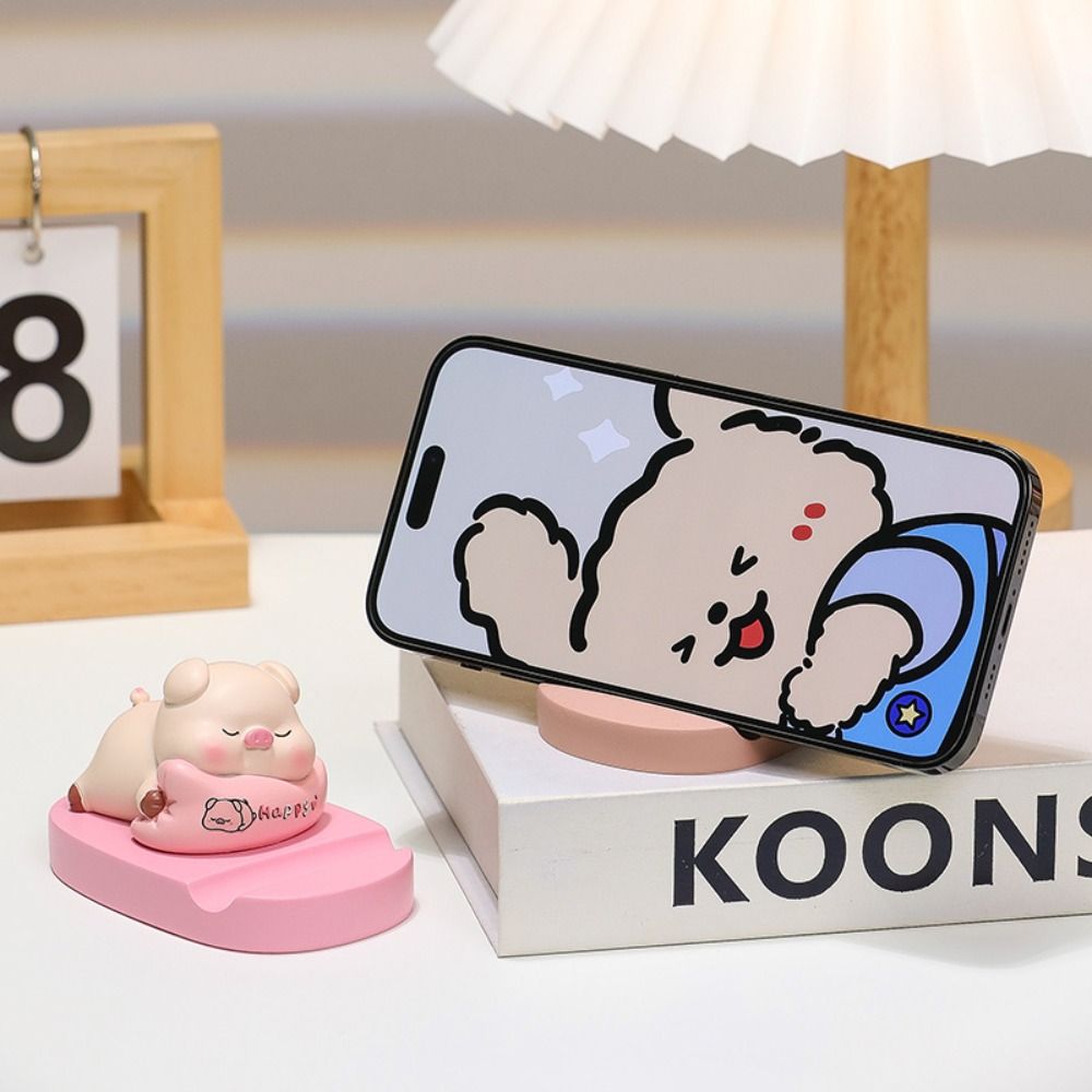 Resin Doll Animal Phone Holder Support Phone Bracket Cute Doll Mobile Phone Stand  Desk Decoration