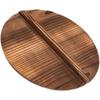 BDHD Wooden Wok Lid, Natural Wood Lid, Charred Cedar Lid, Frying Pan Cover for Cast Iron Wok, Wooden Pot Protector, Spill-Proof, Handmade Pot Cover, D