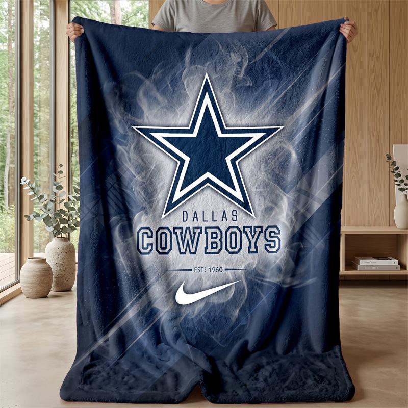 Dallas Cowboys Flannel Fleece Blanket Cozy Warm Throw Blanket For Couch Bed Travel All Season Use