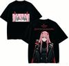 Футболка для любителей аниме Darling in the Franxx Zero Харадзюку Хлопок Новая модель Модная уличная ретро Модный оверсайз Унисекс Высокое качество