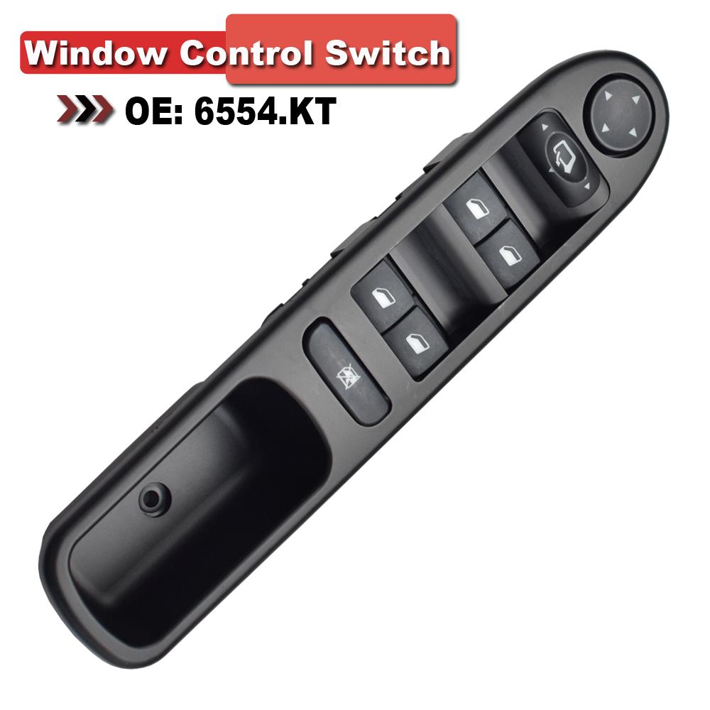 6554KT 6554.KT For Peugeot 307 2002-2014 Car Electric Power Master Window Switch Lifter Console Button 6554KT Front Left Side