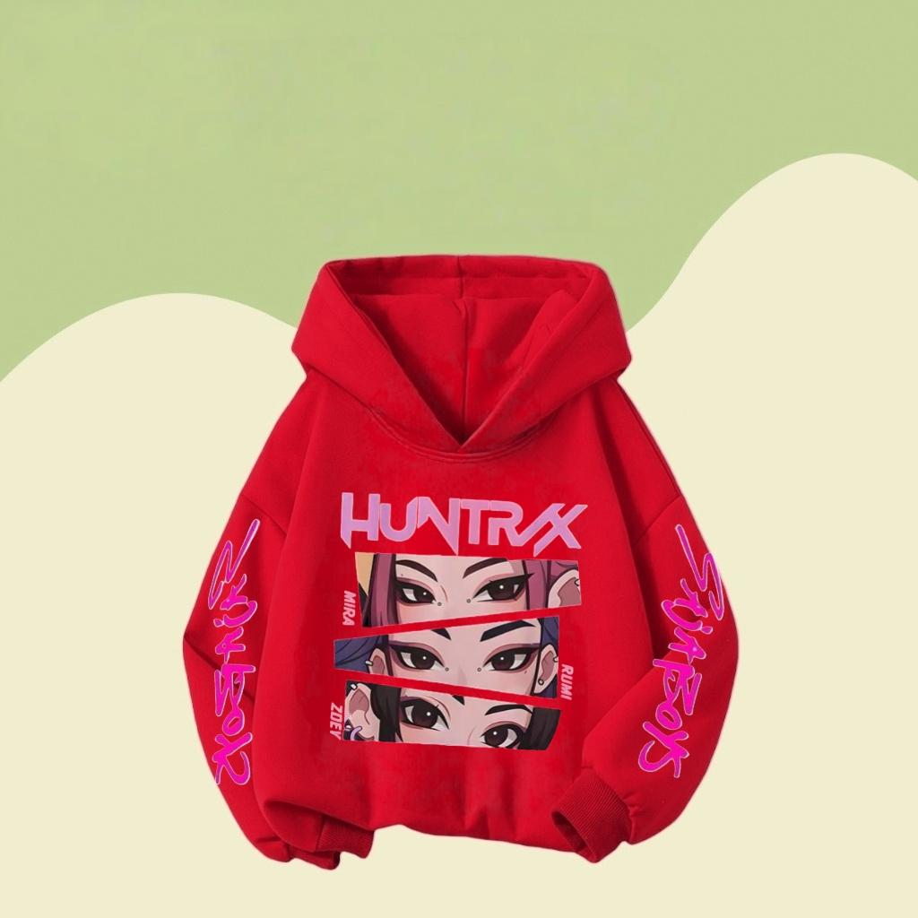 Детские толстовки Kpop Huntrix, элегантная одежда с узорами персонажей, повседневные топы с капюшоном, детская популярная одежда