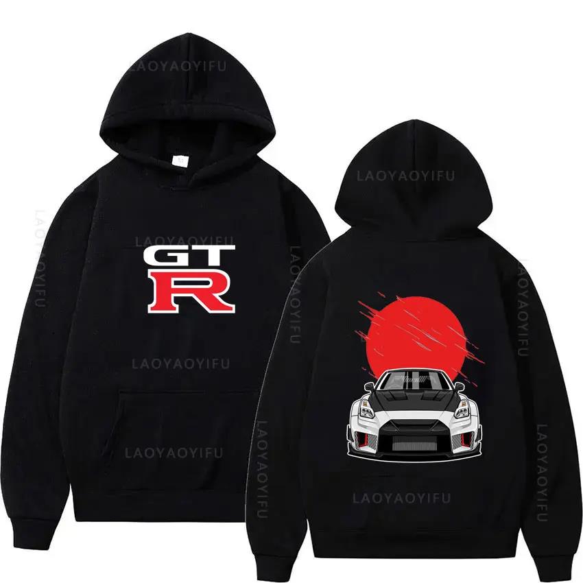 The first letter D GTR R35 streetwear hoodie, Japanese car sports hoodie, sweatshirt, men's clothing, Harajuku street pullover