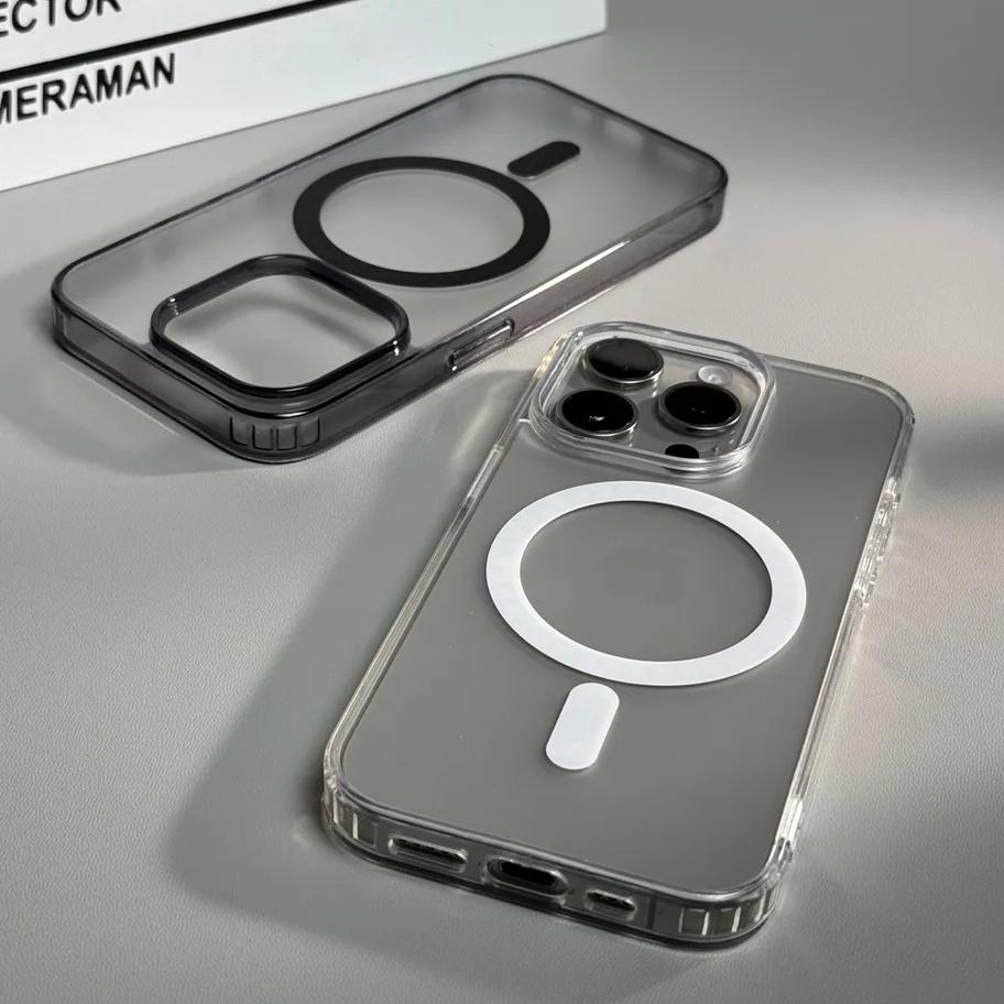 Матовый Полупрозрачный Чехол Для Magsafe Для iPhone 16 15 14 Plus 13 12 11 Pro Max Магнитная Беспроводная Зарядка Прозрачная Жесткая Крышка