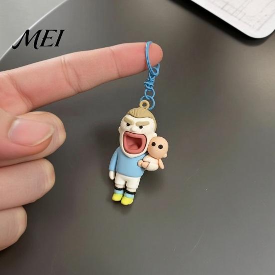 Big Mouth Man Keychain Cartoon Football Player Pendant, Backpack Charm Charm, Bag Hanging Decorative Accessory, Lover Gift Pendant