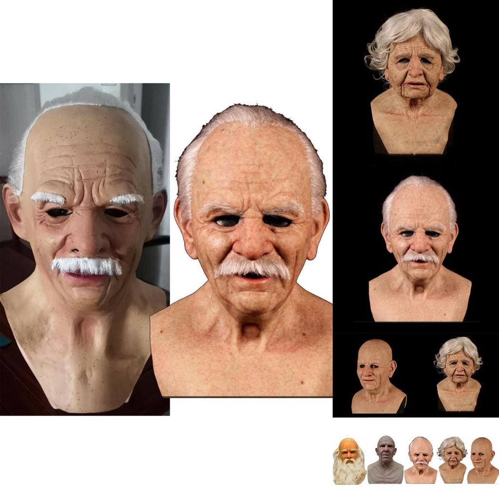 Реалистичная латексная маска лица старика для маскарадного костюма, косплея, Хэллоуина, высококачественный материал