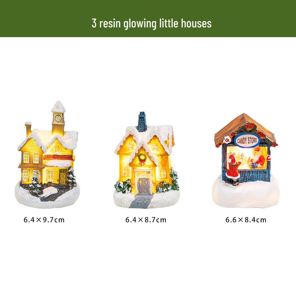 Праздничный Светящийся Деревянный Домик - Украшение для Рождественской Елки и Декора Камина