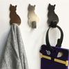 2pcs Clothes Kitchen Self Adhesive Storage Holder Cat Pattern Hooks Hanger Towel Racks