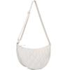 Solid Color Half Moon Bag Quilted Nylon Shoulder Bag Portable Plaid Crossbody Bag  Female