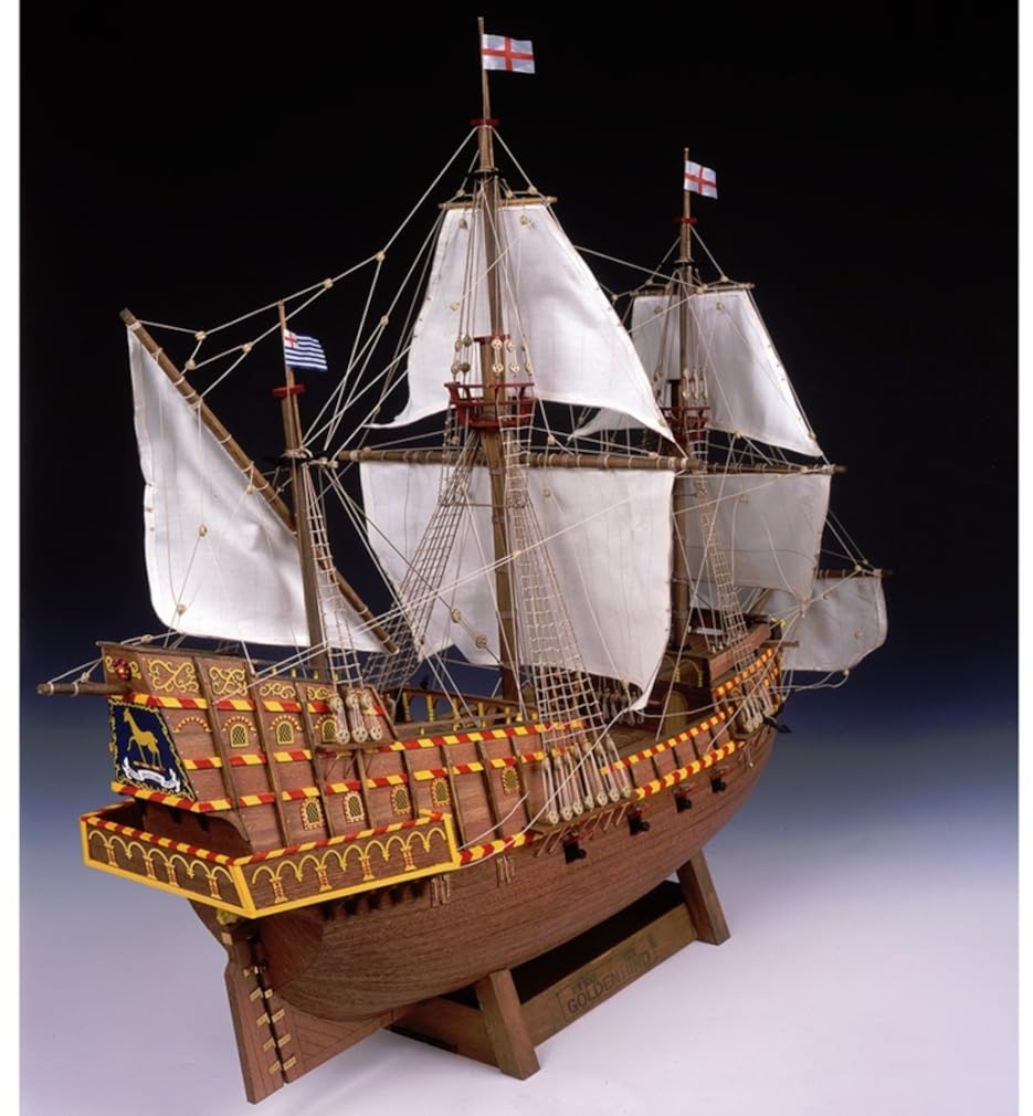 Woody Joe 1/50 Golden Hind Wooden Model Assembly Kit (Ship)