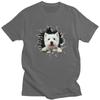 Breaking Through West Highland White Terrier T Shirt Men 100 Cotton Tshirt Leisure Westie Dog Lover Tees Streetwear Tshirts