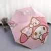 1pc My Melody Automatic Folding Umbrella - Pink Bow Design, Portable 3-Fold Design with Iron Frame, Perfect Gift for Fans, Travelers, Everyday Use, Ou