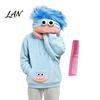 Unisex Casual Sweatshirt Big Mouth Creature Flannel Hoodie with Comb, Men Women Oversized Hooded Long Sleeve Sweatshirt, Thickened Plush Pullover Top