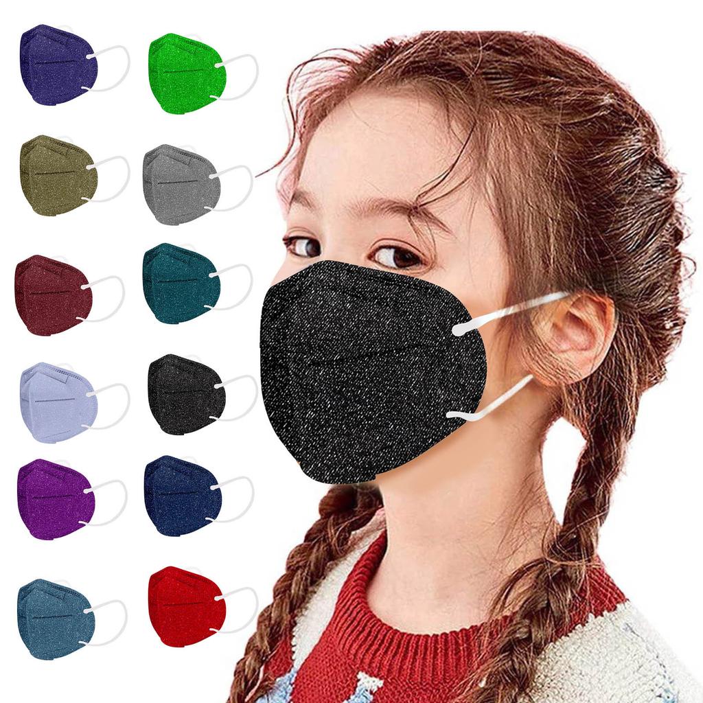 100 шт 5-слойная детская маска высокой плотности с фильтром от ветра и тумана