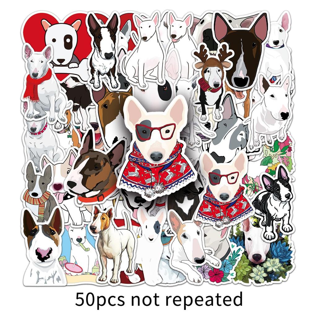 50 Cow Terrier Doodle Stickers Personalized Cartoon Cute Dog Decoration Mobile Phone Suitcase Water Cup Stickers