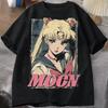 Sailor Moon Ретро 90-х Аниме Графическая Футболка Летняя Хлопковая Мужская Женская Футболка Уличная Одежда Повседневный Тренд Короткий Рукав Пара Хип-Хоп Топ
