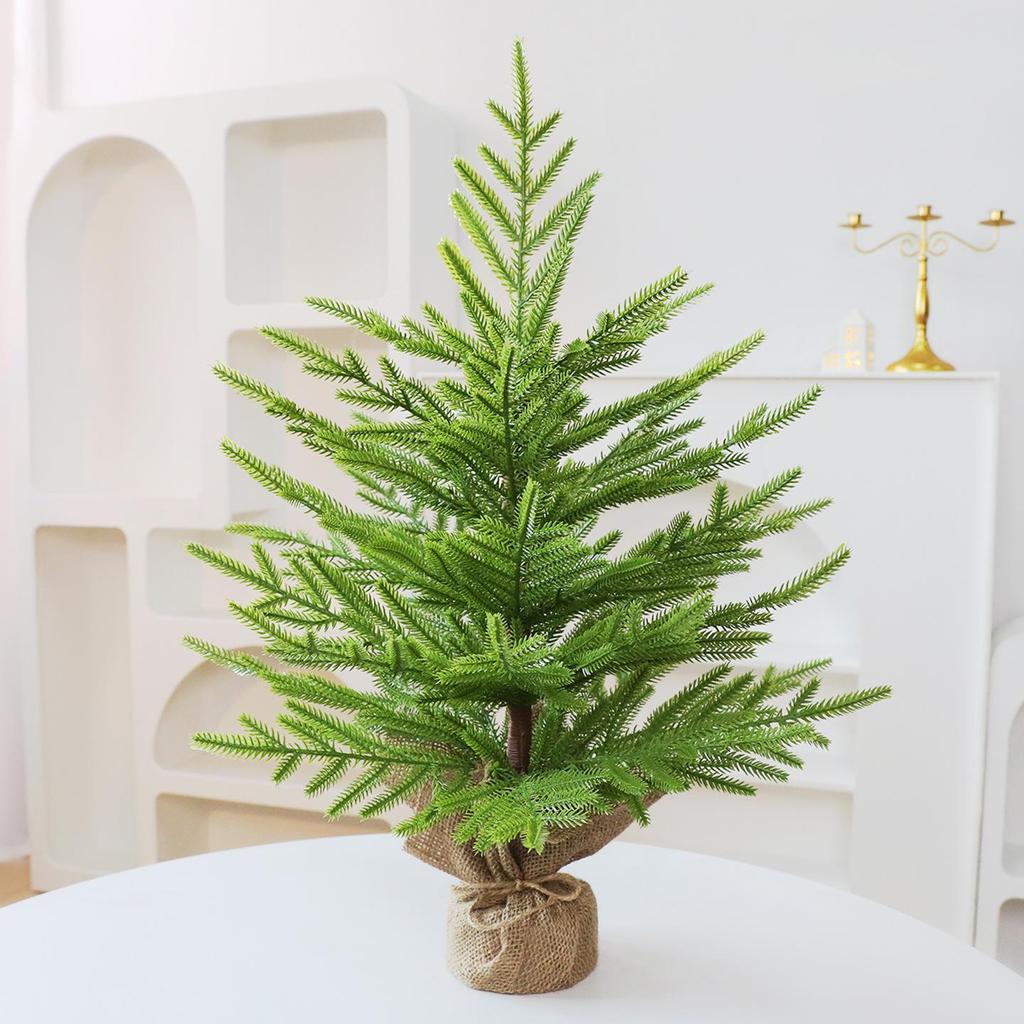 Flocked Mini Desktop Christmas Tree with Ornaments Set