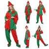 Костюм Рождественского Эльфа Семейный Взрослые Дети Наряд Эльфа Красно-Зеленый Цветовой Блок Шапка Эльфа Топ Брюки И Пояс Праздничный Наряд для Вечеринки для Папы Мамы Детей
