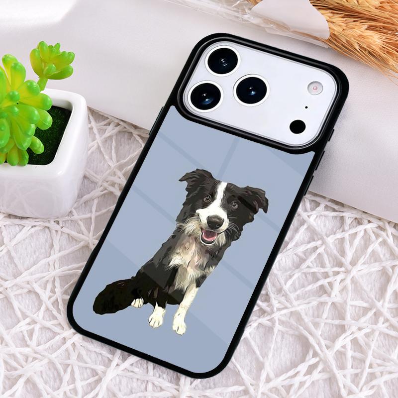 Cartoon Border Collie soft Phone Case for iPhone 17 Air 16 15 11 12 14 13 Pro Max Shockproof Cover