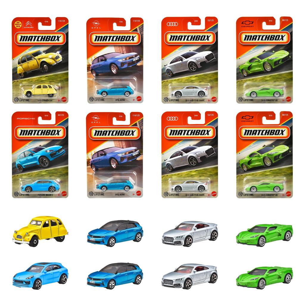 Matchbox Базовые машинки Ассортимент F Игрушка-транспорт Мини-коробка Возраст Машинки, Набор из 24 машинок, Набор, 3+, Многоцелевой, 98CF-30782