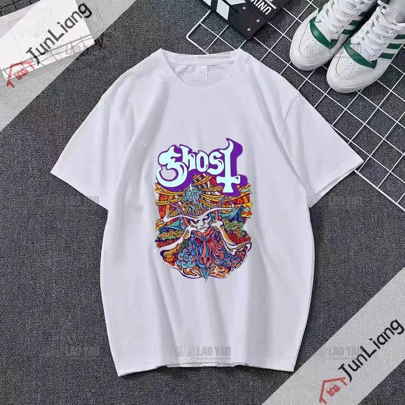 Футболка Ghost Band Unisex's Funny Unisexga Shirt Unisex Japanese Street Casual Unisexga Clothing