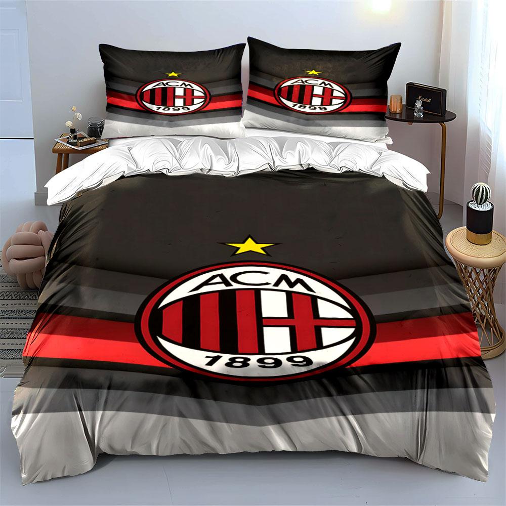 AC Milan logo pattern. Bedding sets Duvet cover sets Duvet covers Pillowcases(1*Duvet Cover 2*Pillowcases without duvet insert)