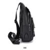 Genuine Leather Men's USB Charging Chest Bag - Business Casual Single Shoulder Messenger Bag